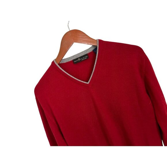 PERU Unlimited V-Neck Baby Alpaca Sweater Red Pullover Size Small - Picture 2 of 7